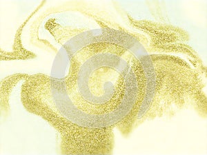 Abstract golden texture, Fluid design background yellow color