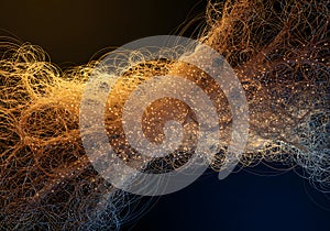 Abstract golden threads background design