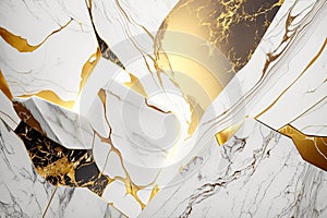 Abstract golden white marble texture