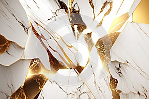 Abstract golden white marble texture