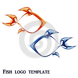 Abstract two fish logo template