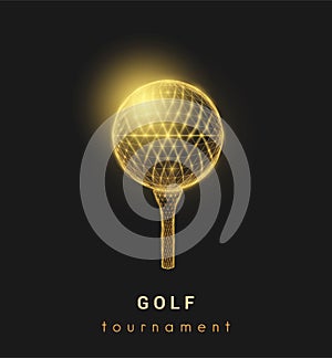 Abstract golf ball. Low polygonal style design.