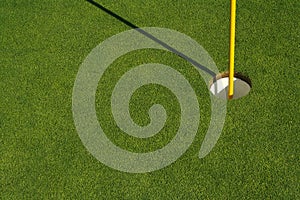 Abstract of Golf Green & Pin