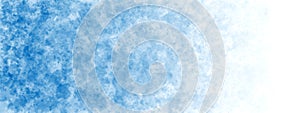 Abstract Gradating Blue Grunge Watercolor Splashes Texture Banner Background