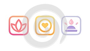 Abstract Gradient App Icons, Modern UI UX Interface Elements Vector, vector design Generative AI