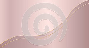 Abstract gradient background in delicate pink-beige tones with a golden wave
