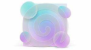 Abstract Gradient Background with Floating Spheres and Square Frame