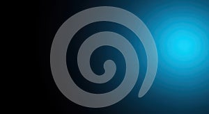 Abstract Teal and Black Gradient Background with Light Source Effect