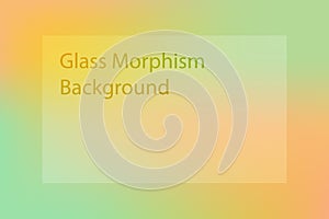 Abstract gradient background. Transparent frame in glass morphism style