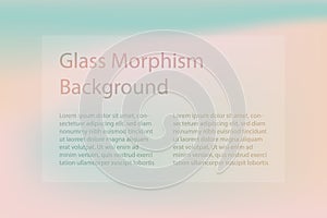 Abstract gradient background. Transparent frame in glass morphism style