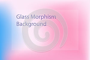 Abstract gradient background. Transparent frame in glass morphism style