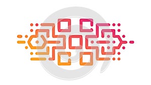 Abstract Gradient Block Pattern, Creative Digital Structure, vector design Generative AI