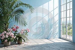 Abstract gradient blue studio background for product presentation