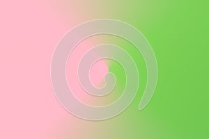 Abstract gradient blurred duotone light lettuce green pink background. Radial concentric pattern. Pastel Colors