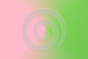 Abstract gradient blurred duotone light lettuce green pink background. Radial concentric pattern. Pastel Colors photo