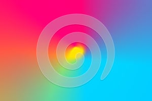 Abstract gradient blurred multicolored rainbow light spectrum radial background. Radial concentric pattern. Vivid neon Colors photo