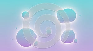 Abstract Gradient Bubbles Background with Glowing Edges