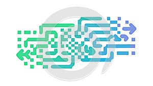 Abstract Gradient Circuit Flow, Modern Digital Network, vector design Generative AI