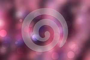 Abstract gradient dark purple pink background texture with blurred bokeh circles and lights. Space for design. Beautiful backdrop