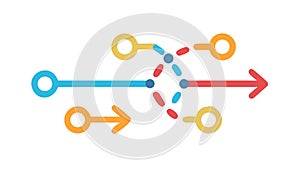 Abstract Gradient Data Path with Arrows for Networks, vector design Generative AI