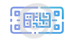 Abstract Gradient Digital QR Code Pattern, vector design Generative AI