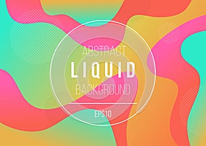 Abstract gradient fluid color background design. Wavy geometric background in dynamic motion style. Futuristic template for