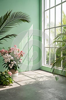 Abstract Gradient Green Studio Background for Product Presentation