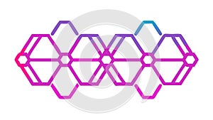 Abstract Gradient Hexagonal Geometric Pattern, vector design Generative AI
