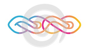 Abstract gradient interlocking wave, continuous modern pattern, vector design Generative AI