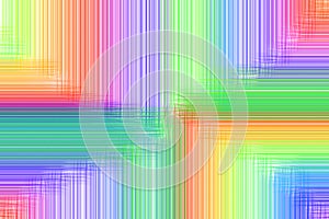 Abstract gradient multicolored lines with square frame corner