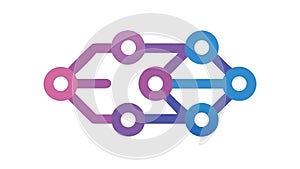 Abstract Gradient Network Nodes, Digital Connection Flow Graphic, vector design Generative AI