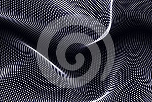 Abstract gradient particle wave. Big data. Digital background.