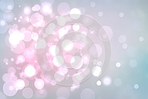 Abstract gradient of pink blue pastel light background texture with glowing circular bokeh lights and stars. Beautiful colorful