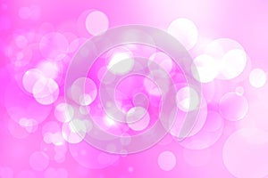 Abstract gradient pink purple background texture with blurred bokeh circles and white lights. Space for design. Beautiful backdrop