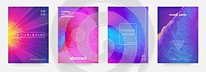 Abstract gradient poster. Music event flyer with vibrant colors and minimal geometric shapes. Vector modern title design photo