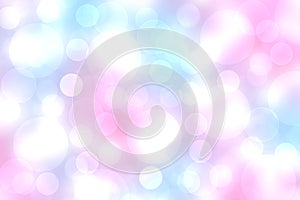 Abstract gradient purple pink blue background texture with blurred bokeh circles and lights. Space for your design. Beautiful