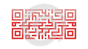 Abstract Gradient QR Code Pattern, Digital Tech Art, vector design Generative AI