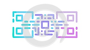 Abstract Gradient QR Code Pattern Icon, vector design Generative AI