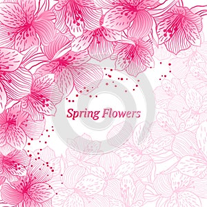 Abstract gradient seamless flower background with