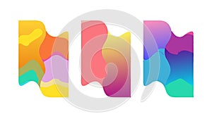 Abstract Gradient Shapes Vector Elements, Colorful Fluid Forms, vector design Generative AI
