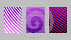 Abstract gradient stripe pattern page background set