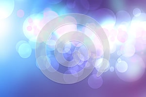 Abstract gradient of violet blue pastel light background texture with glowing circular bokeh lights  Beautiful colorful spring or