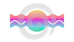 Abstract Gradient Wave Line Vector Element, vector design Generative AI