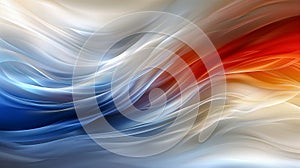 Abstract Gradient Waves in Red, Blue, and White Tones