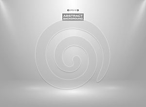 Abstract of gradient white gray color in studio room background