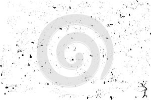 Abstract grain and dust grunge effect vector. Grimy concrete texture and rusty metal surface for backgrounds. Black and white