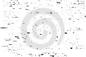 Abstract grain and dust grunge effect vector. Gritty surface texture and rusty metal surface for backgrounds. Black and white