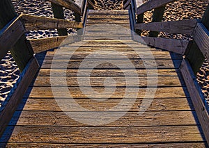 Abstract Grains of Sand on Steps to the Beach