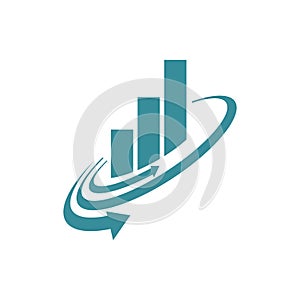 abstract graph and arrow for economics corporate finance marketing business logo vector