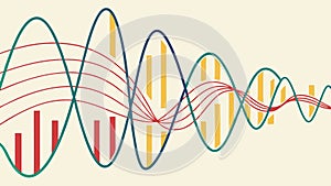 Abstract graph line data visualization vector, vector design Generative AI